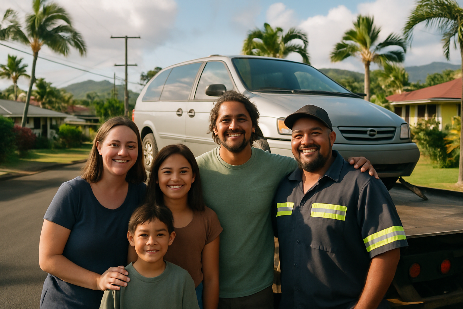 Vehicle donation moment in Hawaii